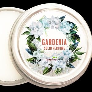 Fresh Green Aldehydic Tropical Creamy Gardenia Solid Perfume 1 OZ Tin Handmade